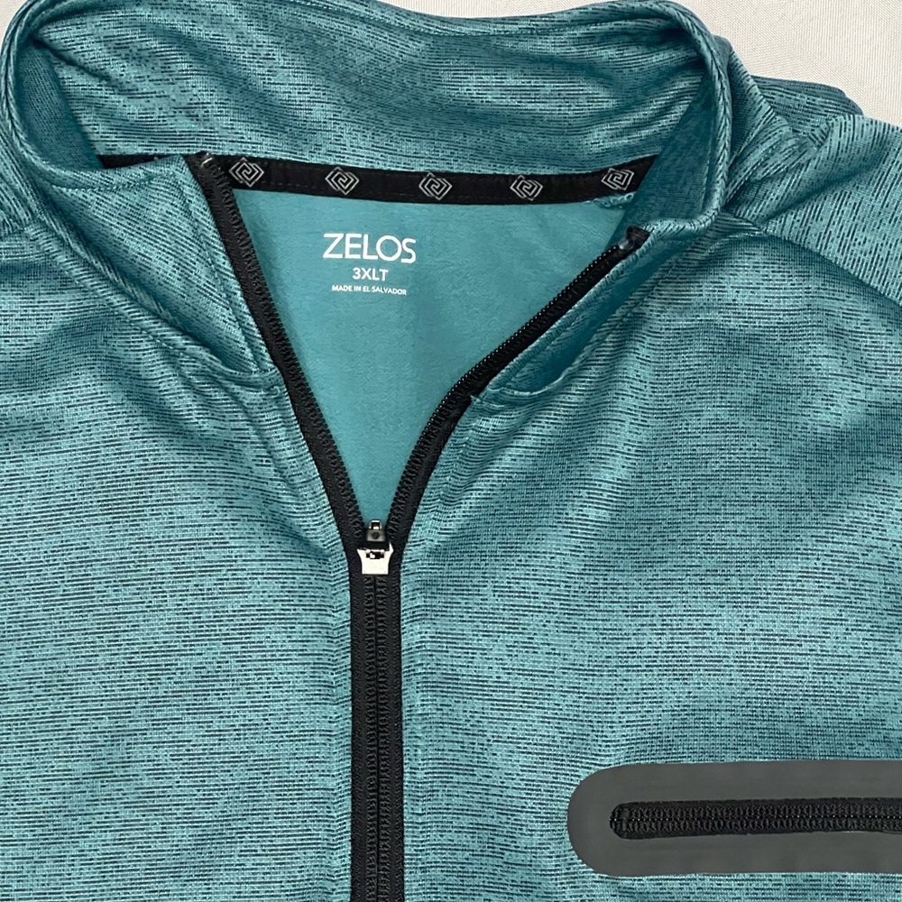 ZELOS teal men’s 1/4 zip pullover sweatshirt size 3XLT